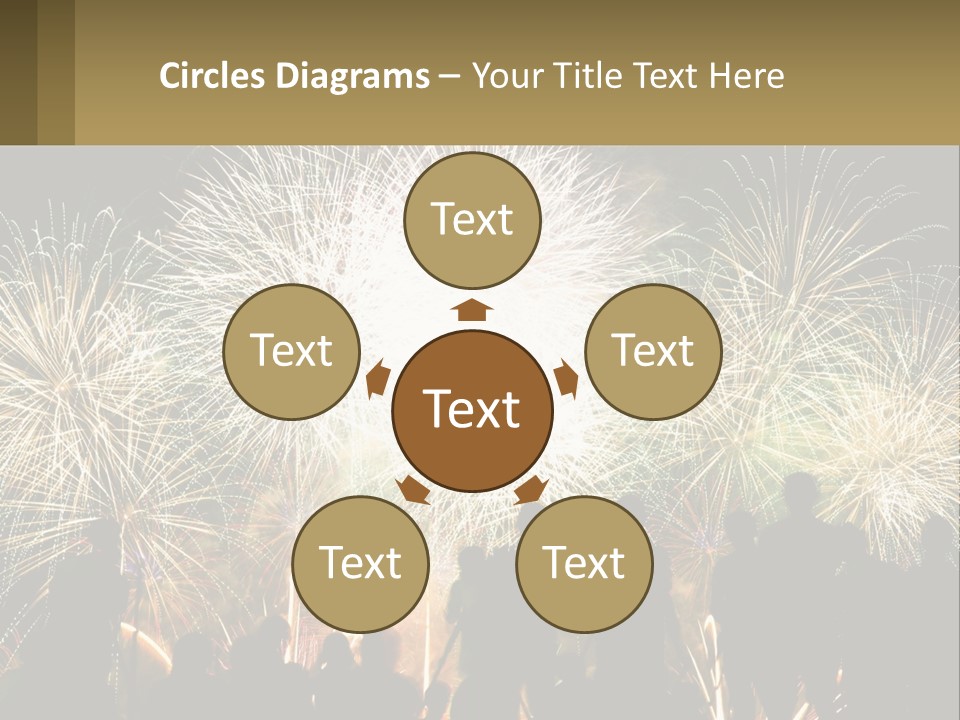 A Group Of People Watching A Fireworks Display PowerPoint Template