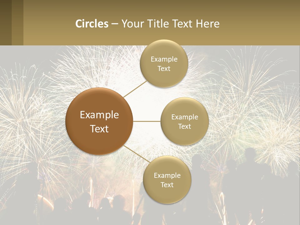 A Group Of People Watching A Fireworks Display PowerPoint Template