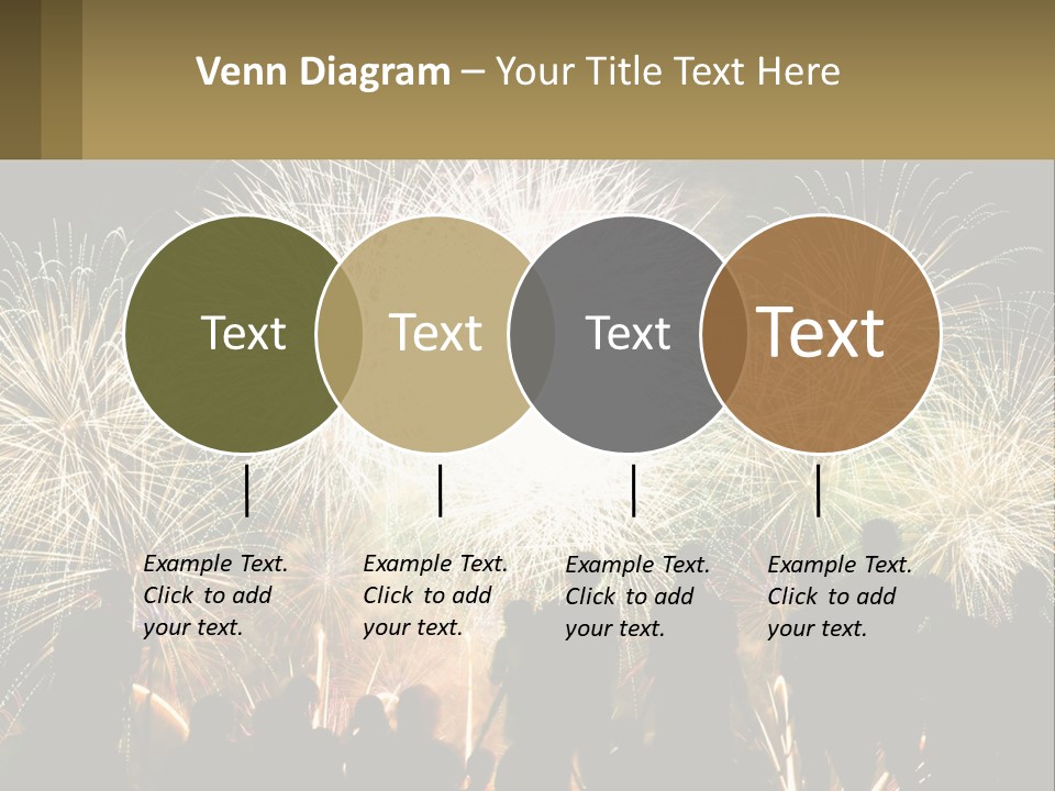 A Group Of People Watching A Fireworks Display PowerPoint Template