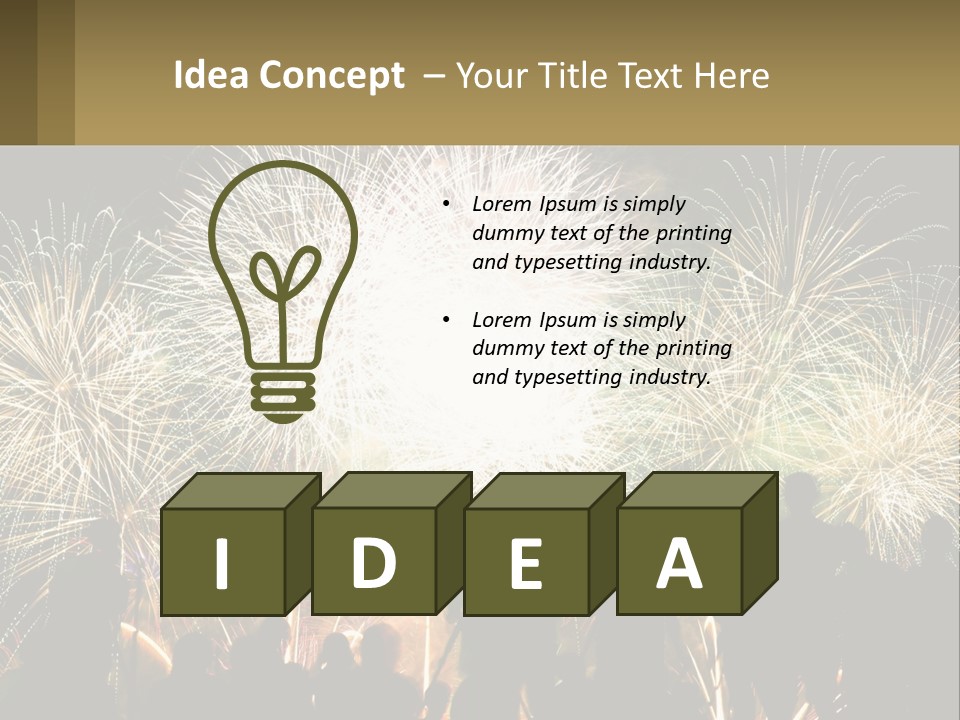 A Group Of People Watching A Fireworks Display PowerPoint Template