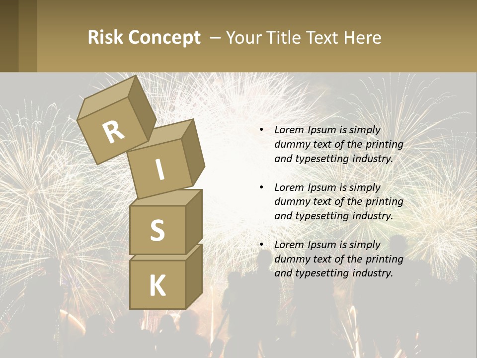 A Group Of People Watching A Fireworks Display PowerPoint Template