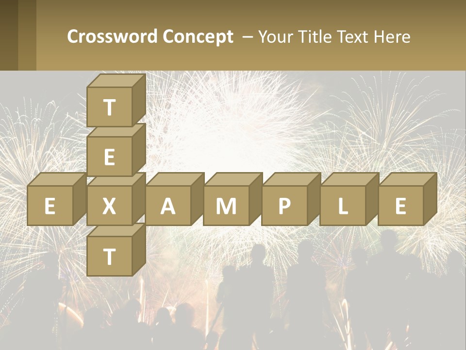 A Group Of People Watching A Fireworks Display PowerPoint Template