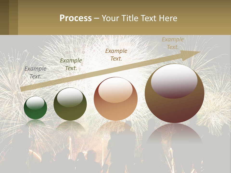 A Group Of People Watching A Fireworks Display PowerPoint Template