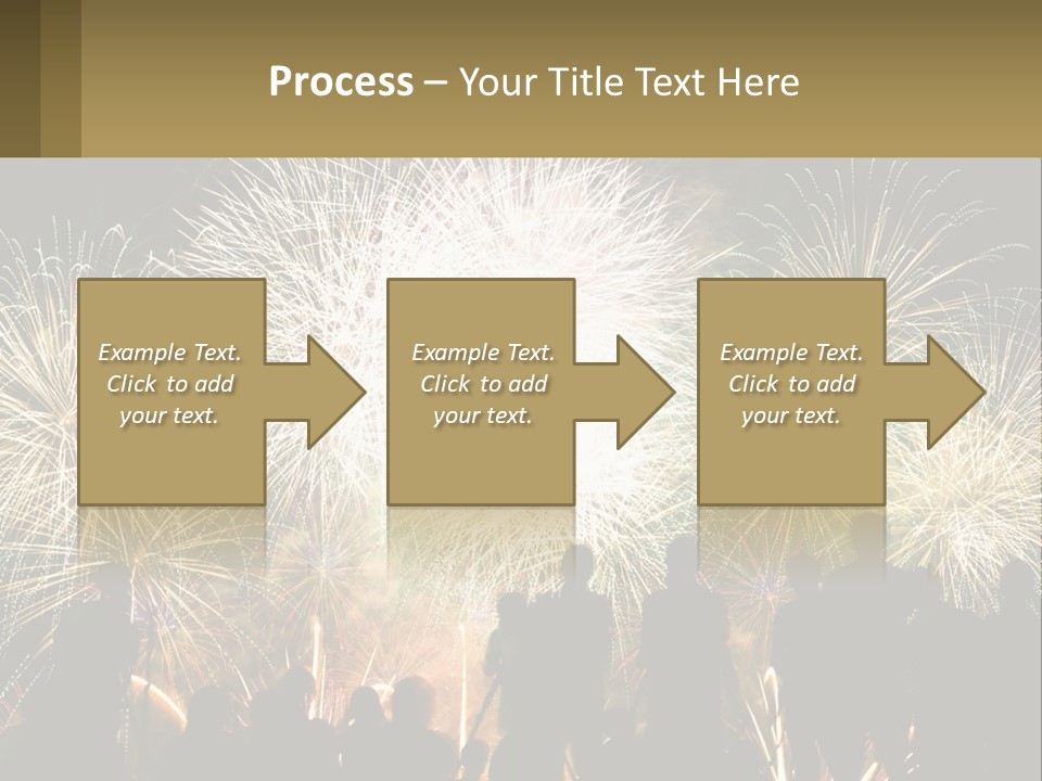 A Group Of People Watching A Fireworks Display PowerPoint Template