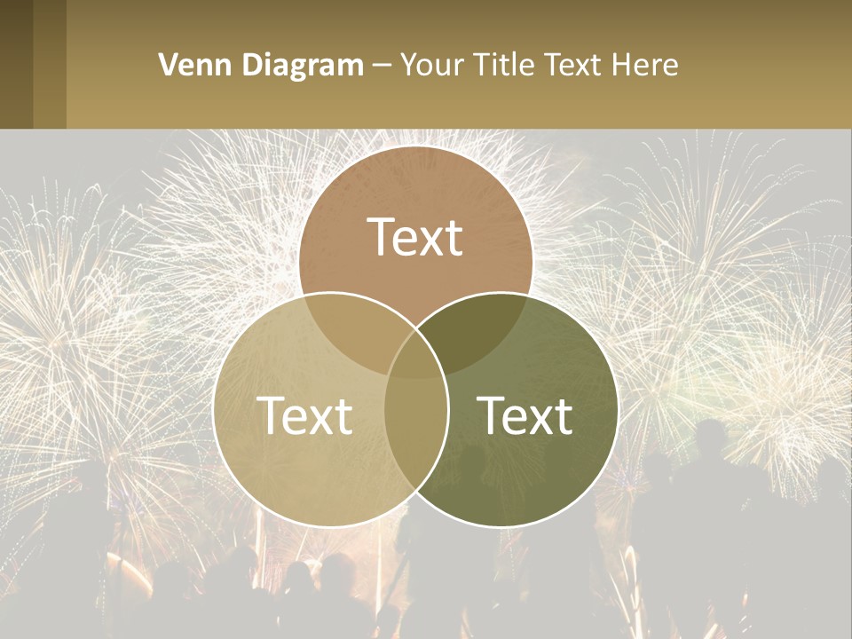 A Group Of People Watching A Fireworks Display PowerPoint Template