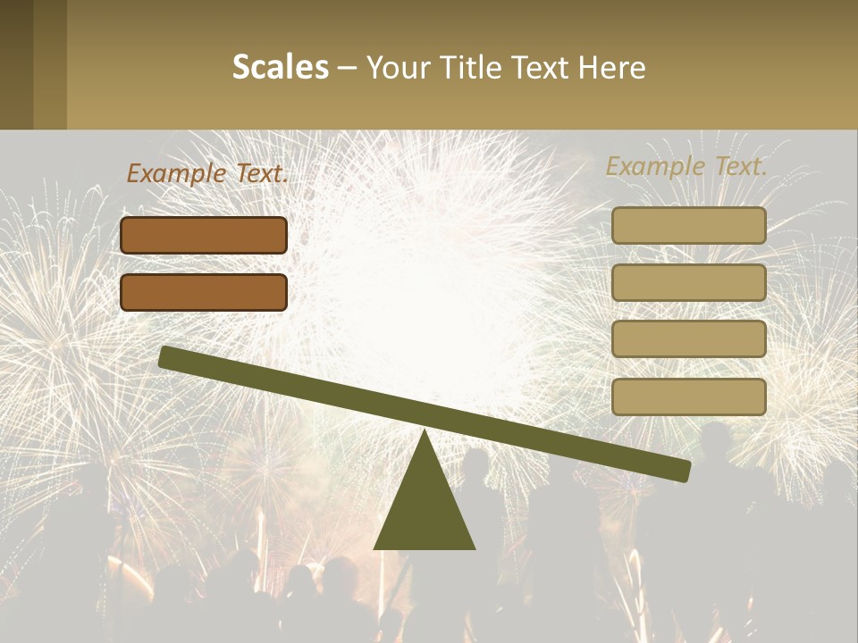 A Group Of People Watching A Fireworks Display PowerPoint Template