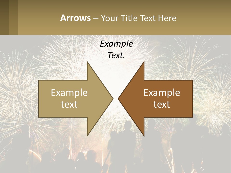A Group Of People Watching A Fireworks Display PowerPoint Template