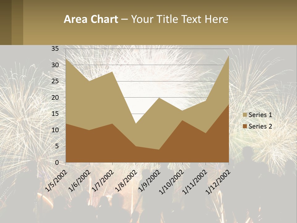 A Group Of People Watching A Fireworks Display PowerPoint Template