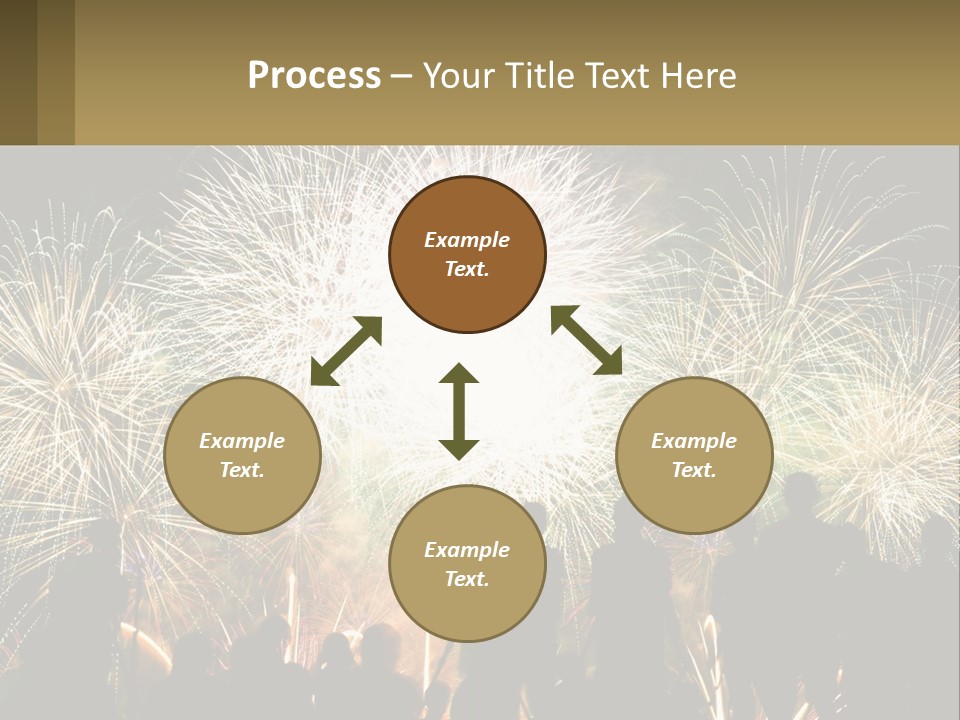 A Group Of People Watching A Fireworks Display PowerPoint Template