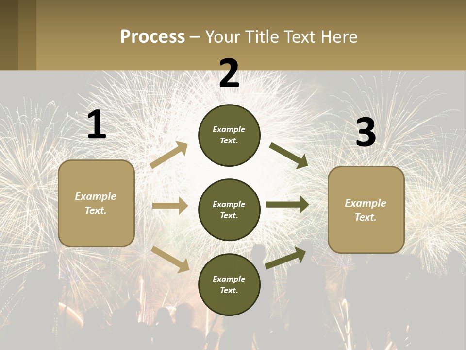 A Group Of People Watching A Fireworks Display PowerPoint Template