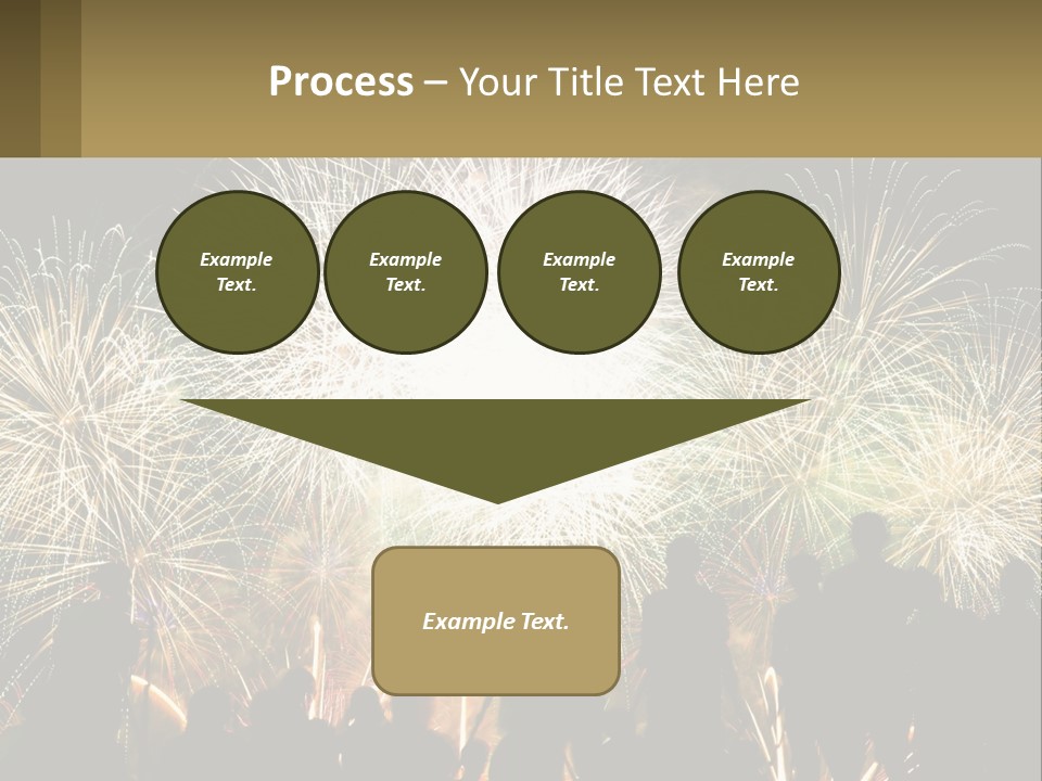 A Group Of People Watching A Fireworks Display PowerPoint Template