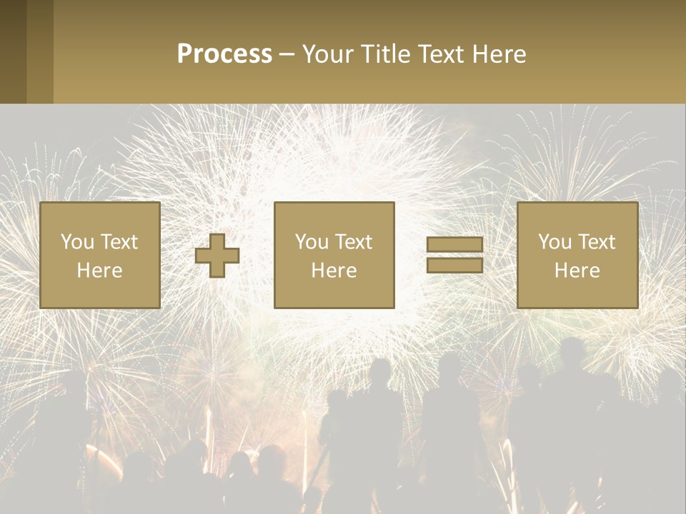 A Group Of People Watching A Fireworks Display PowerPoint Template