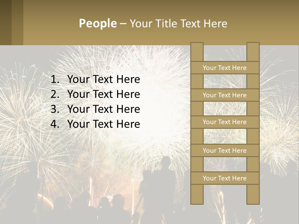 A Group Of People Watching A Fireworks Display PowerPoint Template