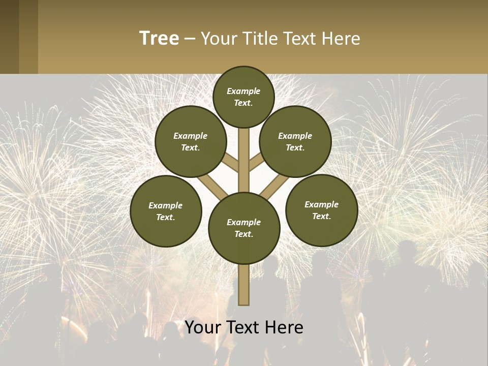 A Group Of People Watching A Fireworks Display PowerPoint Template