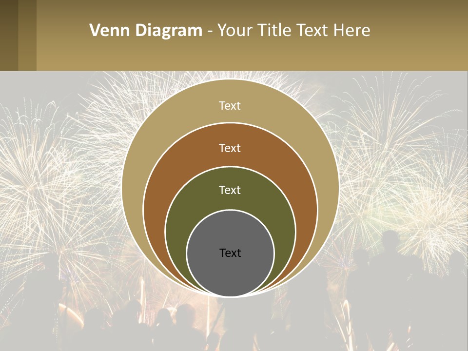 A Group Of People Watching A Fireworks Display PowerPoint Template