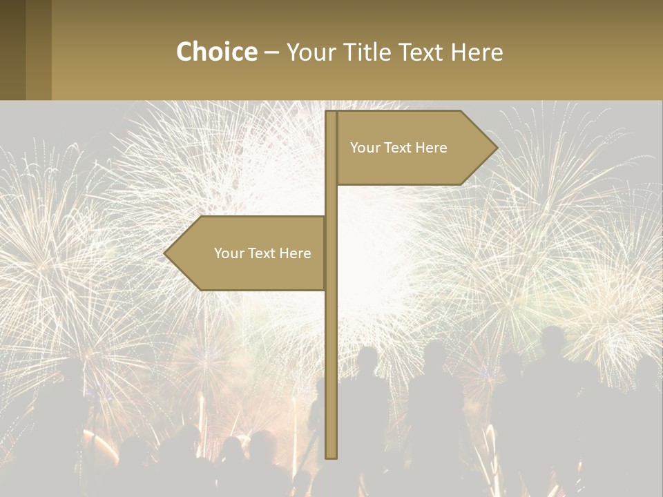 A Group Of People Watching A Fireworks Display PowerPoint Template