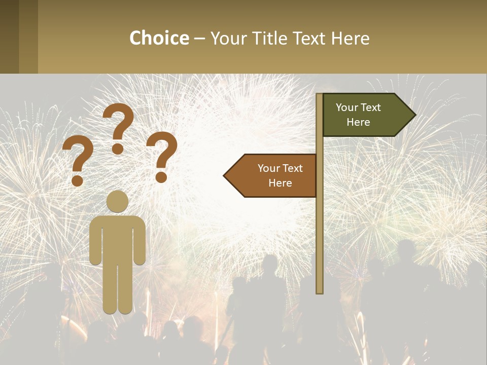 A Group Of People Watching A Fireworks Display PowerPoint Template