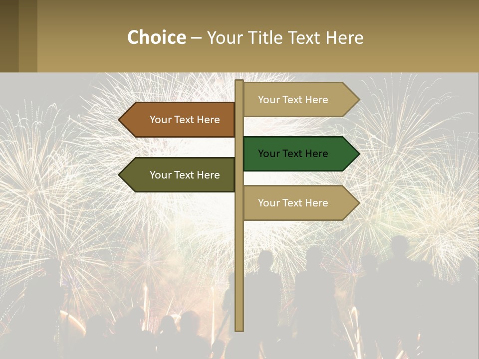 A Group Of People Watching A Fireworks Display PowerPoint Template