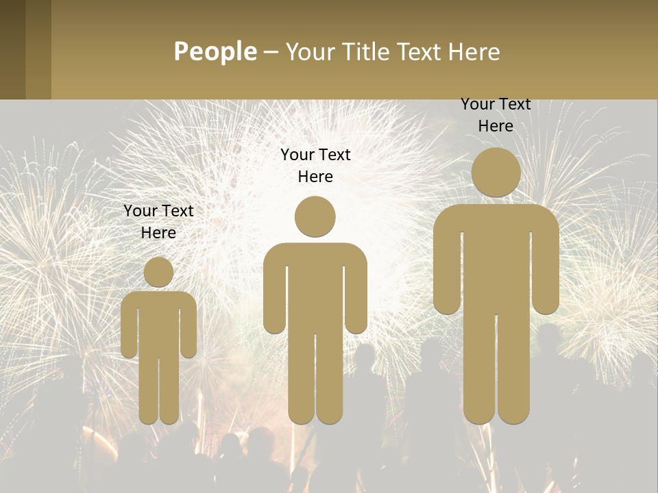 A Group Of People Watching A Fireworks Display PowerPoint Template