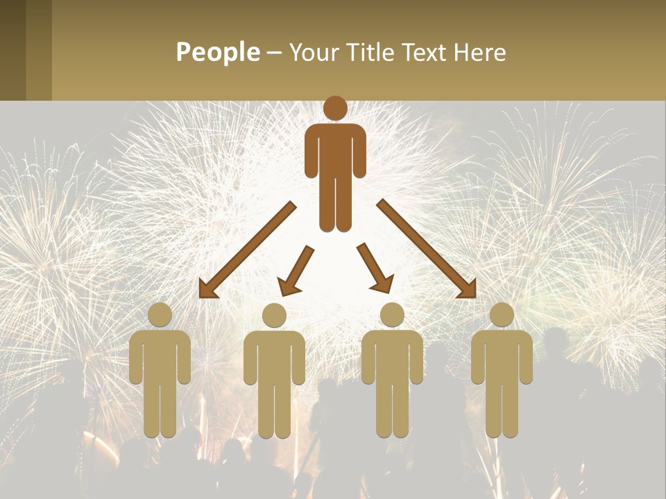 A Group Of People Watching A Fireworks Display PowerPoint Template