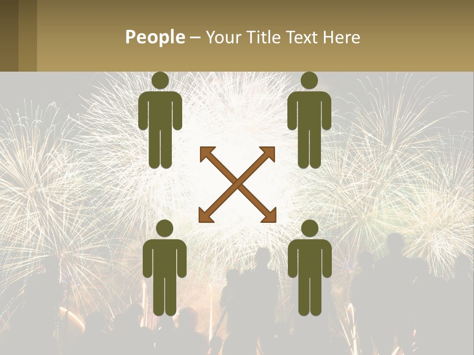 A Group Of People Watching A Fireworks Display PowerPoint Template