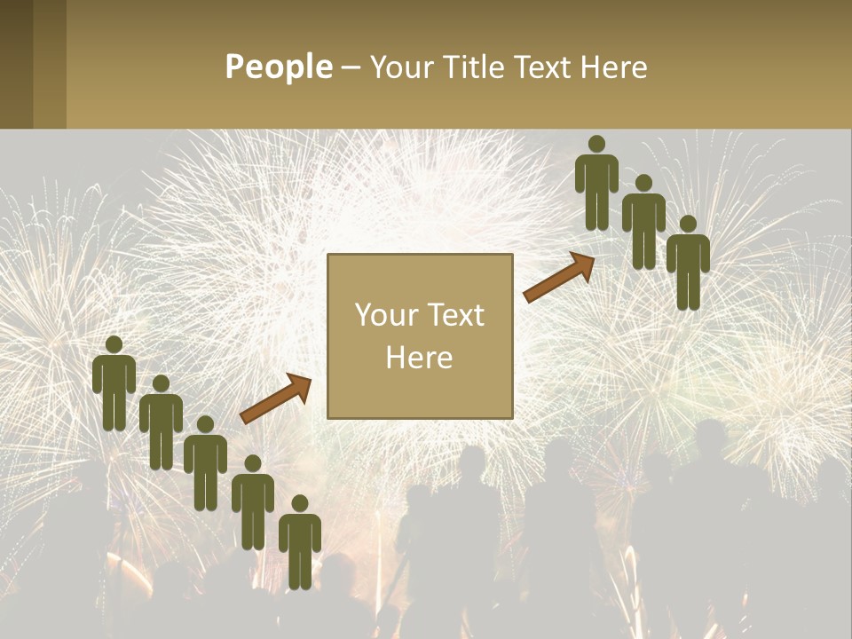 A Group Of People Watching A Fireworks Display PowerPoint Template