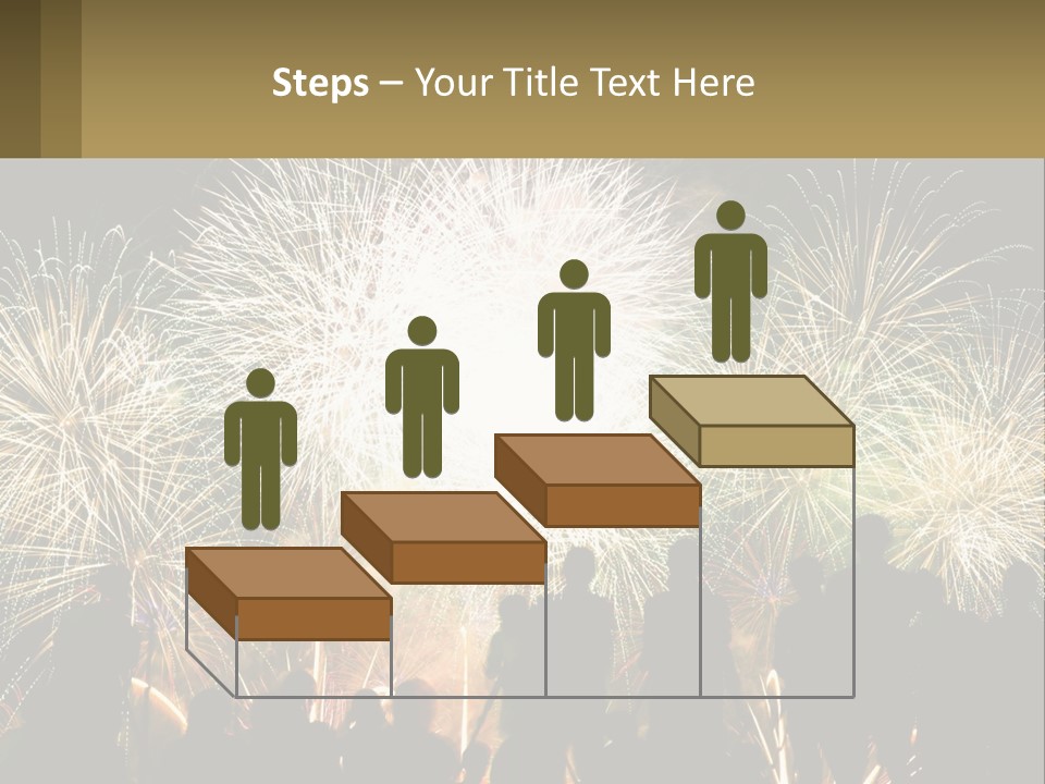 A Group Of People Watching A Fireworks Display PowerPoint Template
