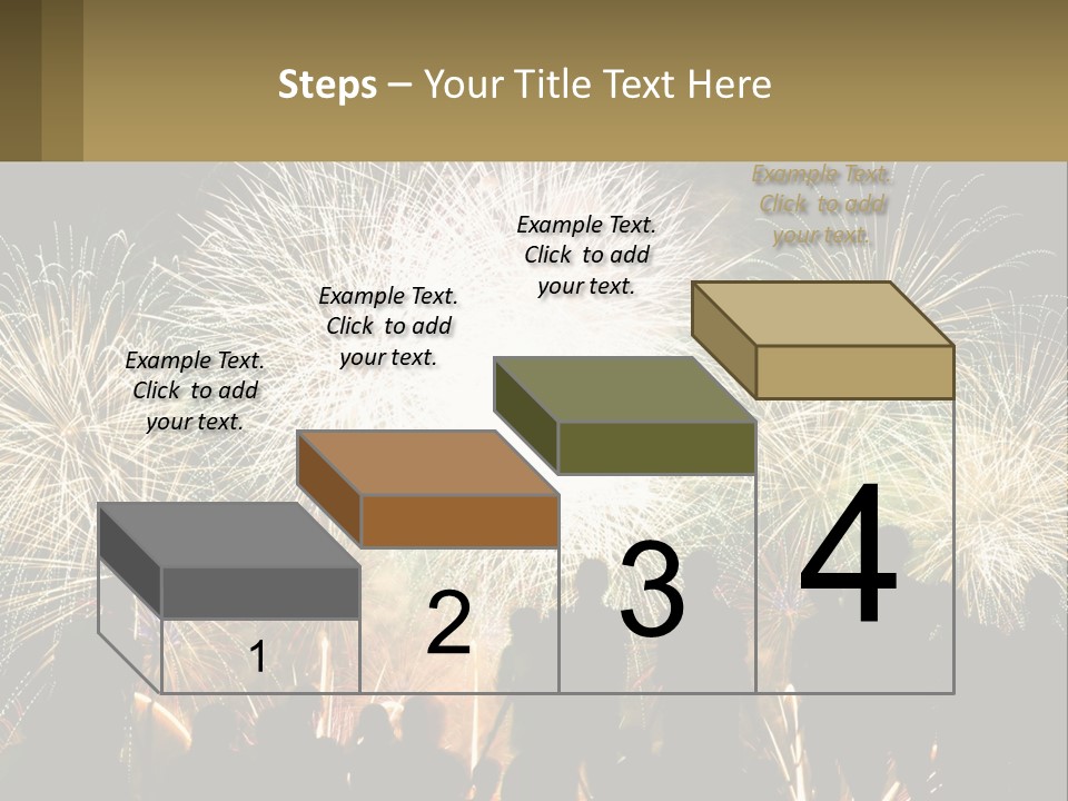 A Group Of People Watching A Fireworks Display PowerPoint Template