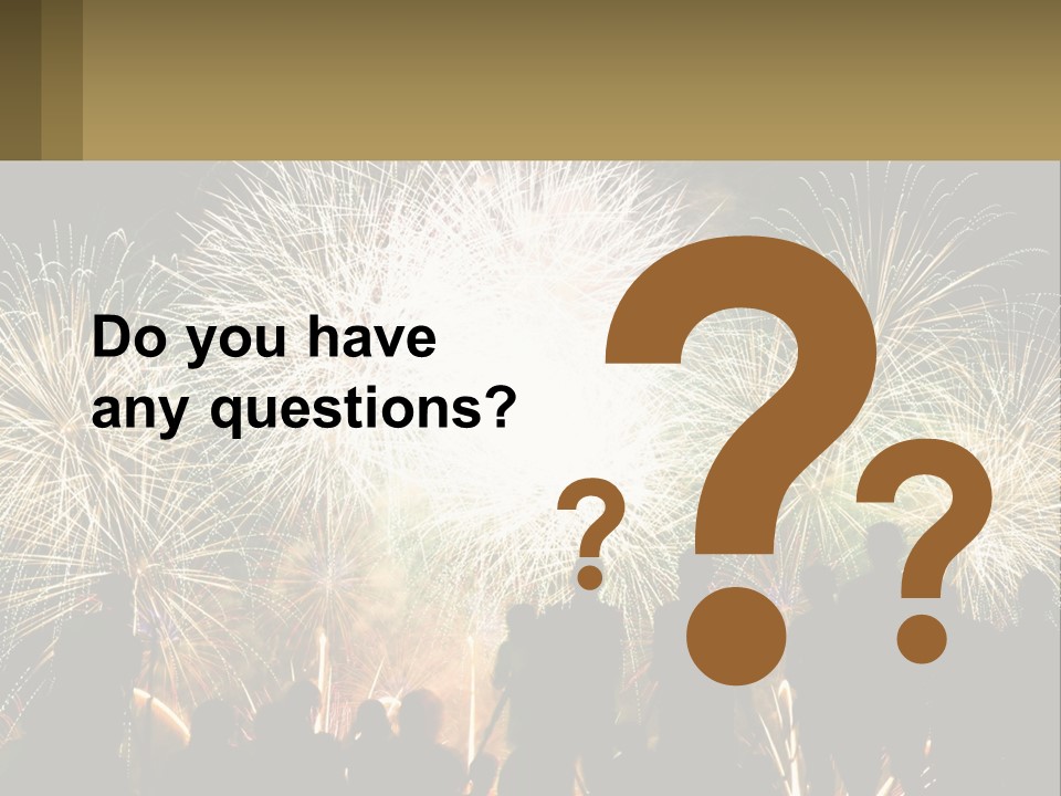 A Group Of People Watching A Fireworks Display PowerPoint Template