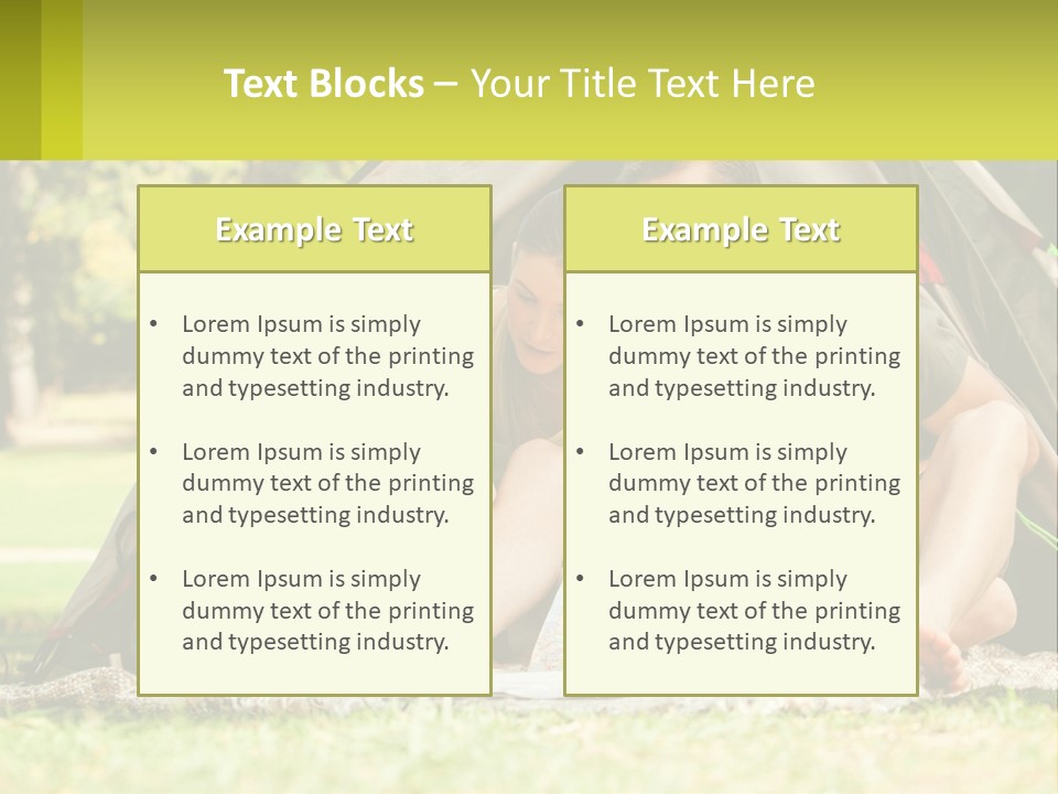 A Family Sitting In Front Of A Tent Reading A Book PowerPoint Template