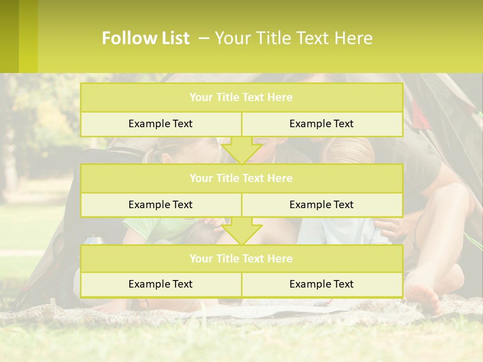 A Family Sitting In Front Of A Tent Reading A Book PowerPoint Template
