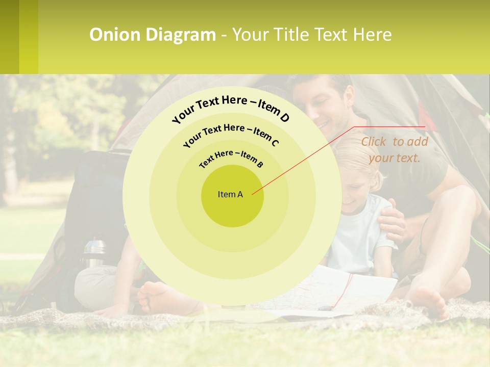 A Family Sitting In Front Of A Tent Reading A Book PowerPoint Template