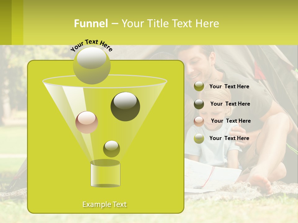 A Family Sitting In Front Of A Tent Reading A Book PowerPoint Template