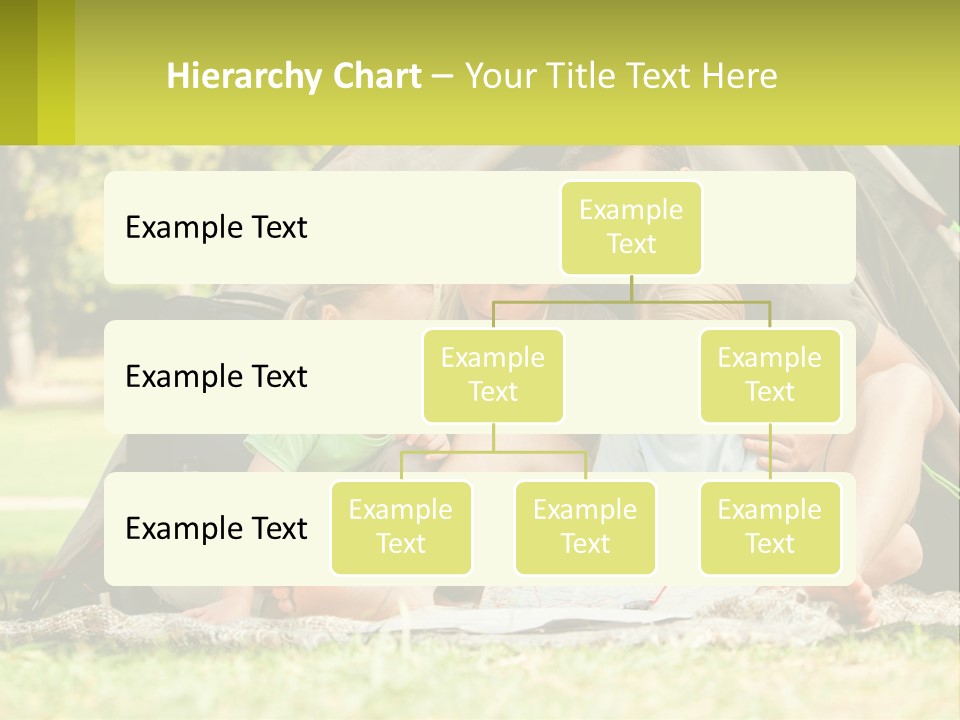 A Family Sitting In Front Of A Tent Reading A Book PowerPoint Template