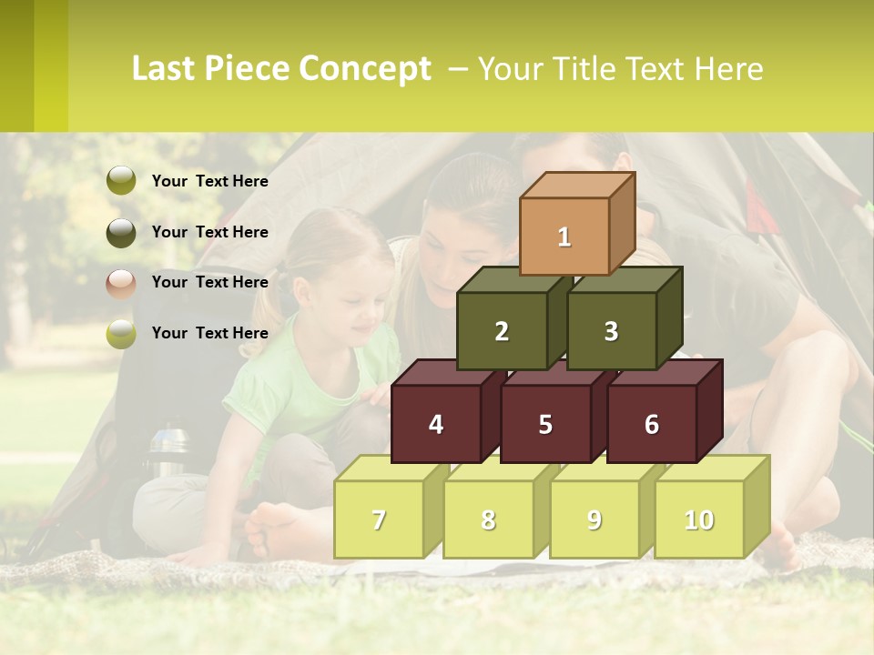 A Family Sitting In Front Of A Tent Reading A Book PowerPoint Template