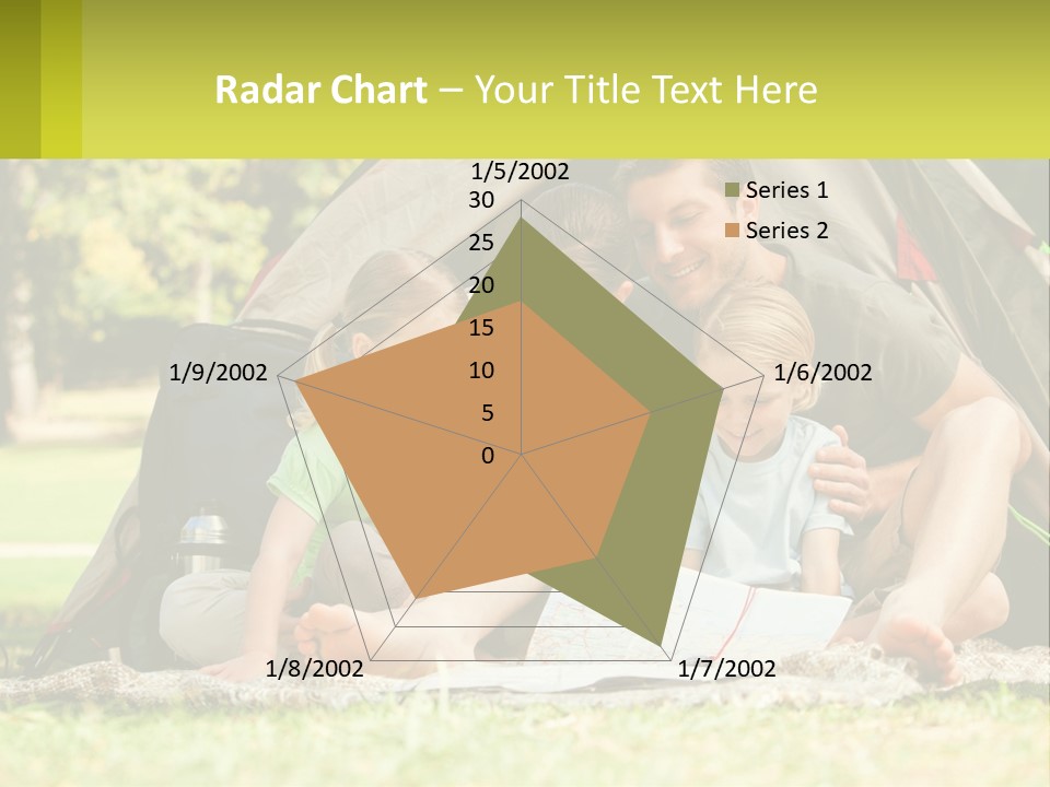 A Family Sitting In Front Of A Tent Reading A Book PowerPoint Template