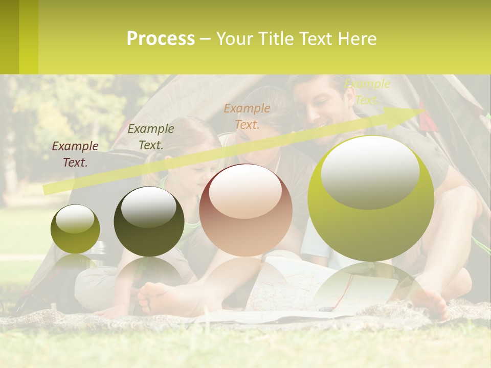A Family Sitting In Front Of A Tent Reading A Book PowerPoint Template