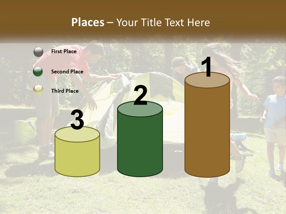 A Group Of People Standing Around A Tent PowerPoint Template