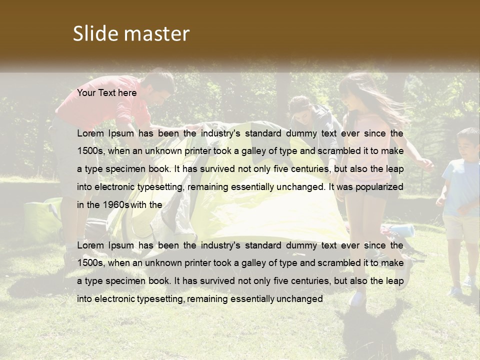 A Group Of People Standing Around A Tent PowerPoint Template