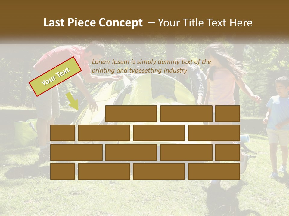 A Group Of People Standing Around A Tent PowerPoint Template