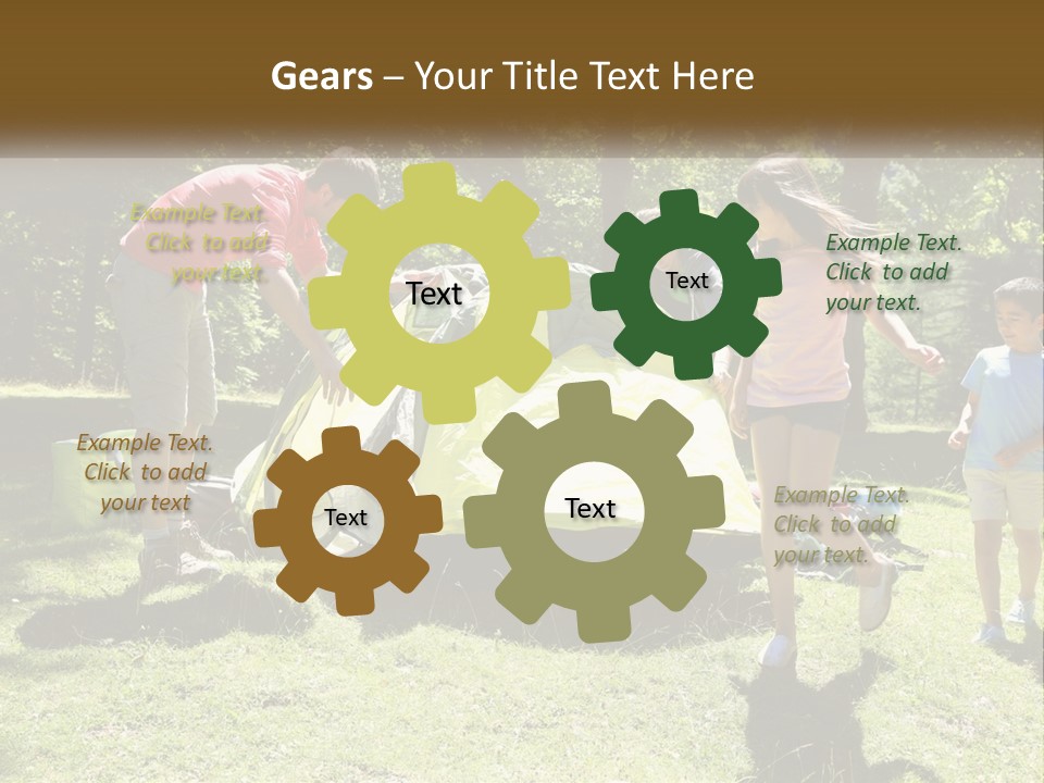 A Group Of People Standing Around A Tent PowerPoint Template