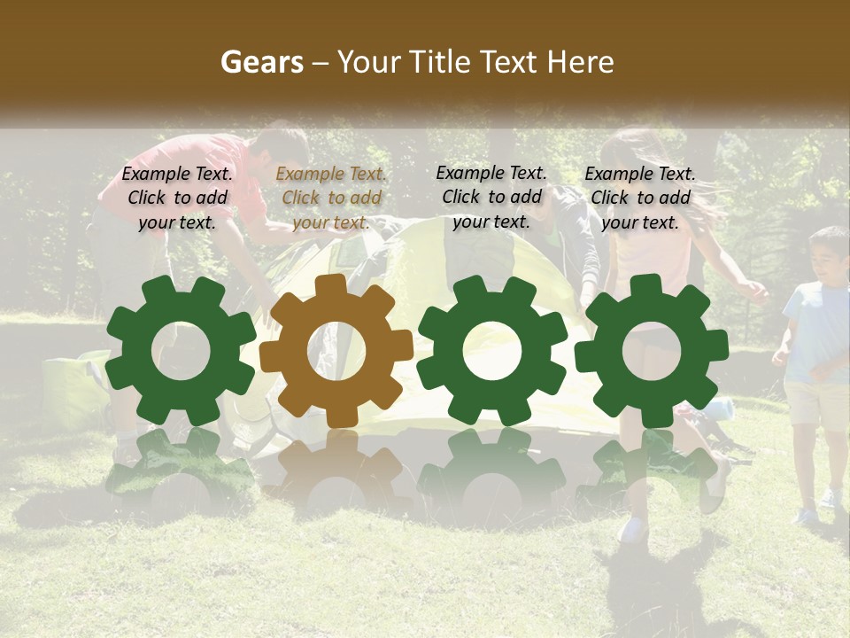 A Group Of People Standing Around A Tent PowerPoint Template