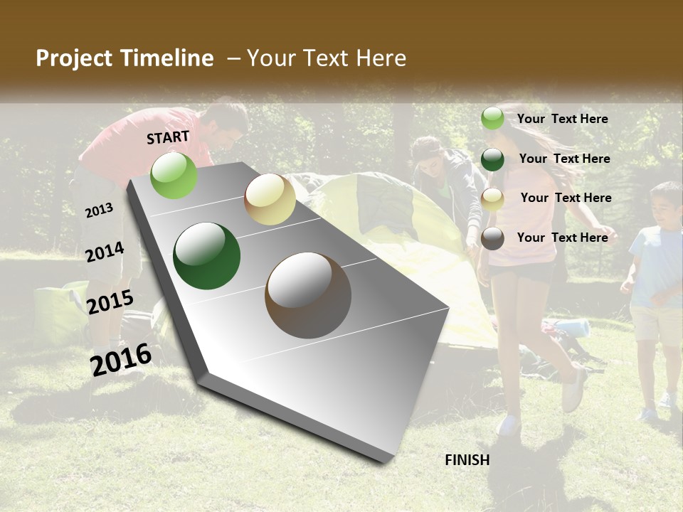 A Group Of People Standing Around A Tent PowerPoint Template
