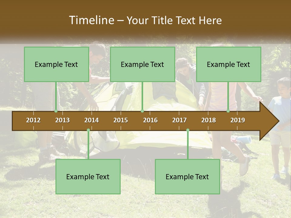 A Group Of People Standing Around A Tent PowerPoint Template