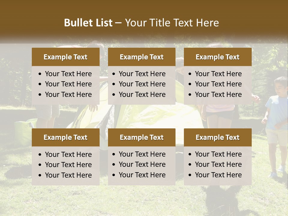 A Group Of People Standing Around A Tent PowerPoint Template