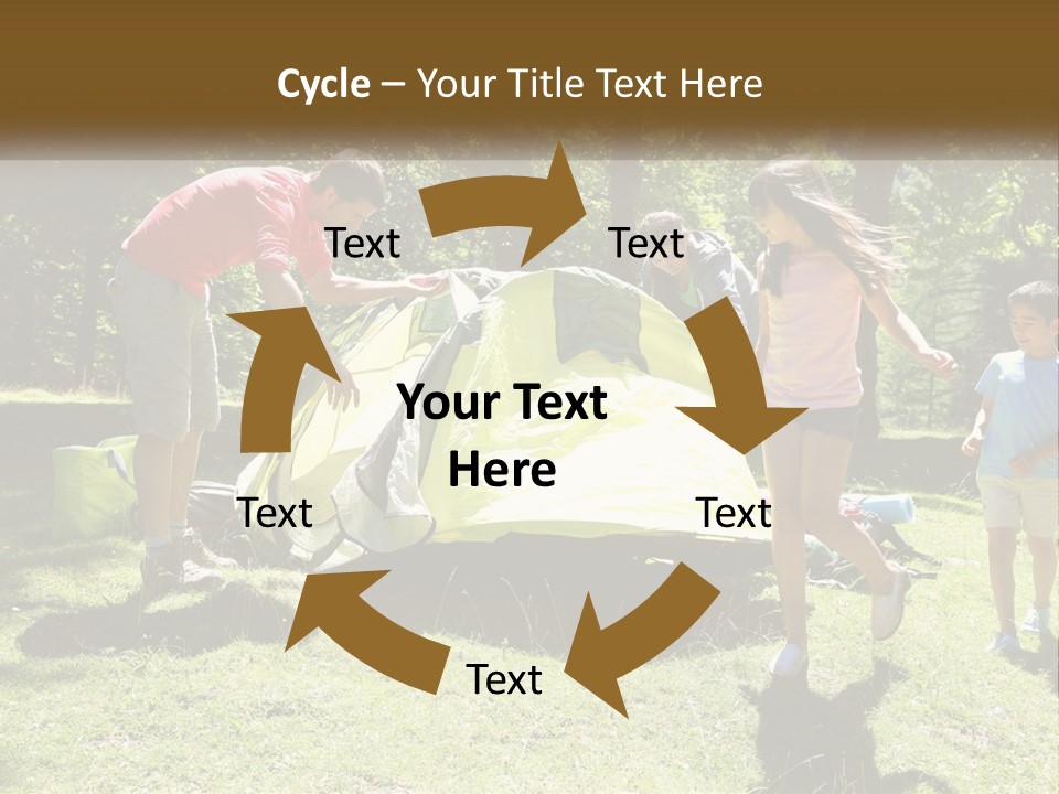 A Group Of People Standing Around A Tent PowerPoint Template