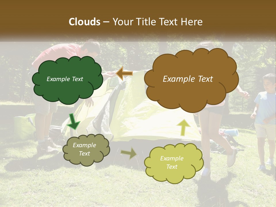 A Group Of People Standing Around A Tent PowerPoint Template