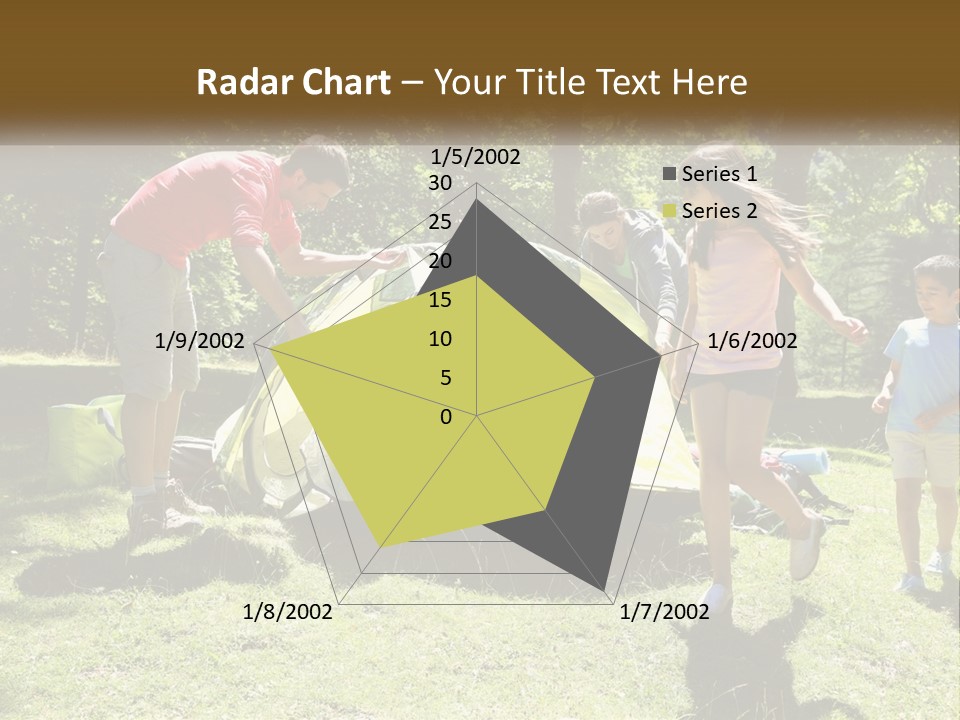 A Group Of People Standing Around A Tent PowerPoint Template