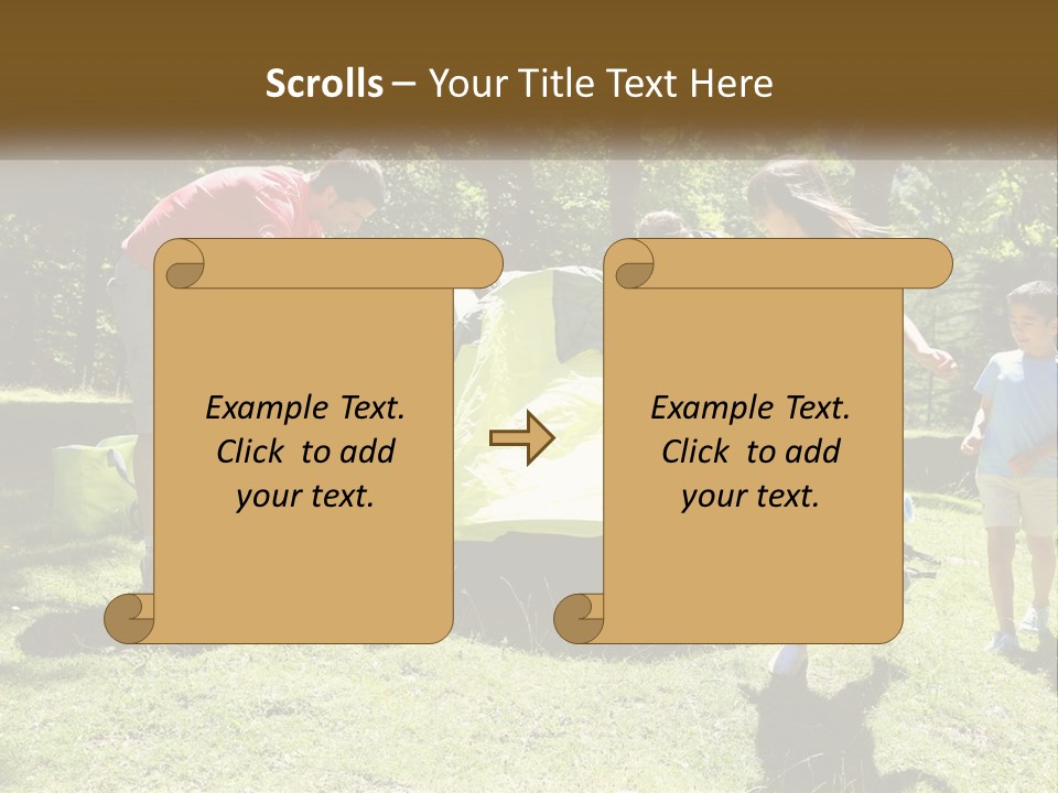 A Group Of People Standing Around A Tent PowerPoint Template