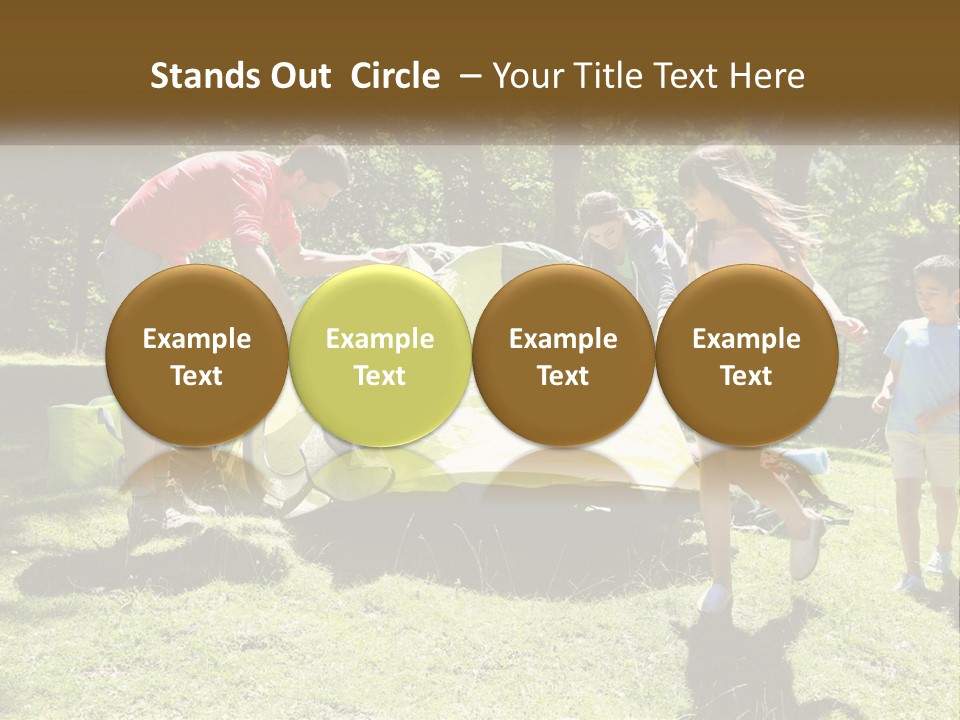 A Group Of People Standing Around A Tent PowerPoint Template